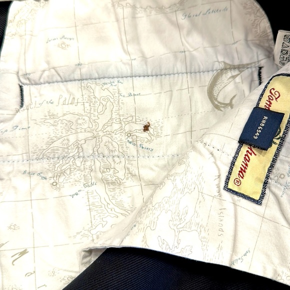 TOMMY BAHAMAS MENS BLACK SILK/COTTON BLEND FLAT FRONT CHINOS - Picture 6 of 9